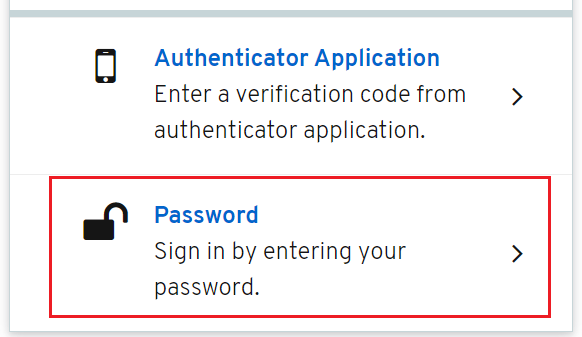 Code or Password screen
